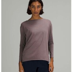Lululemon Back In Action Long Sleeve Shirt Lunar Rock Size 8